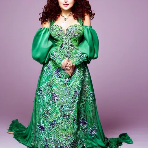 Prompt: portait of dounia batma moroccan singer in amazing dress