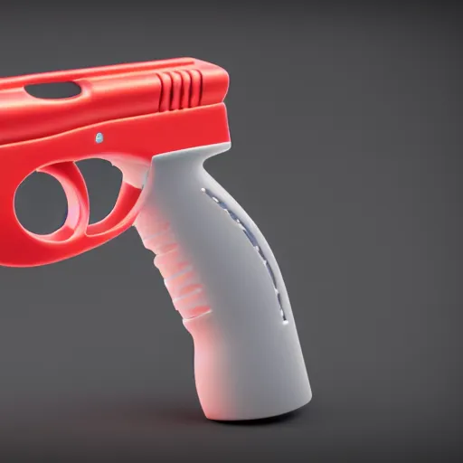 Image similar to product photo of the baby toy from fisher price baby's first handgun, octane render, unreal engine 5, light transport simulation