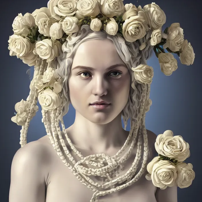 Prompt: neoclassical symmetrical perfect portrait of a lego minifigure, it is decorated with white semi transparent cotton roses computer crown. by jeremy mann and alphonse mucha, fantasy art, photo realistic, dynamic lighting, artstation, poster, volumetric lighting, very detailed beautiful faces, wonderful eyes, 8 k, award winning