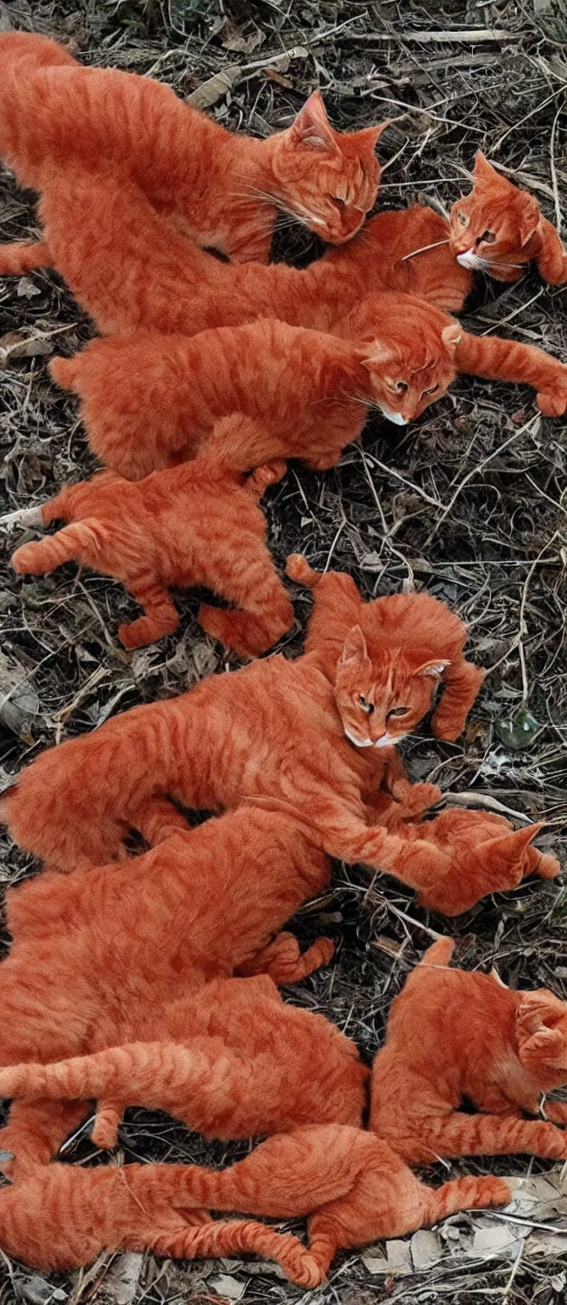 Image similar to tornado made of red cats