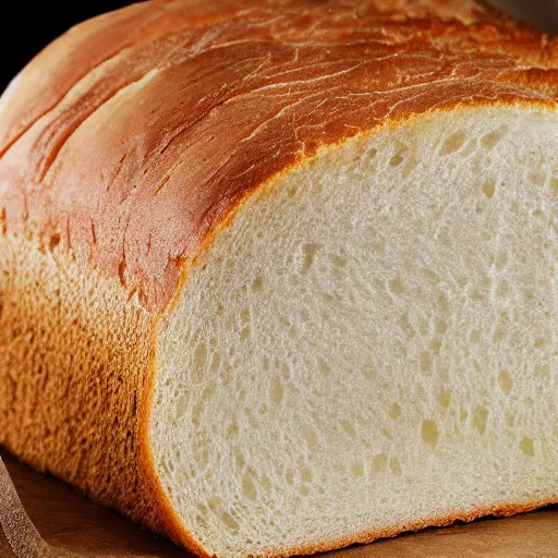 Image similar to extremely detailed close up of a piece of white bread