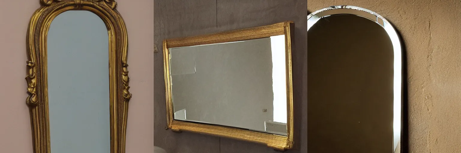 Prompt: A mirror reflecting a mirror which does not reflect the first mirror