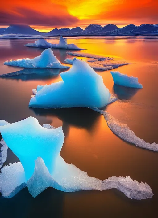 Image similar to landscape photography by marc adamus glacial lake jokulsarlon sunset lake