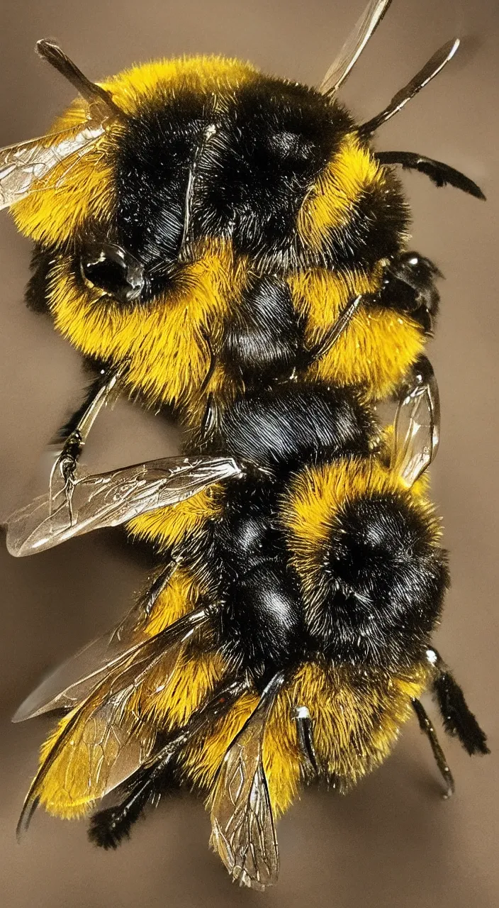 Image similar to a bumblebee made out of wood, 8k, extremely detailed