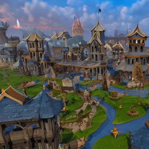 Prompt: stormwind city, in unreal engine