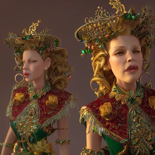 Image similar to fair princess of emerald, ornate, 8 k, intricate, detailed, accent lighting, dramatic light, octane render