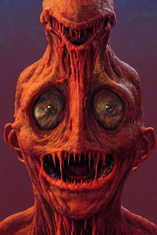 Image similar to perfectly - centered horror portrait - photograph of a brutal scary terrifying ugly monstrous alien goblin creature real life portrait by beksinski and jean delville, slimy pus oozing specular, unreal engine 5, photorealism, hd quality, 8 k resolution, cinema 4 d, hdr dramatic cinematic lighting