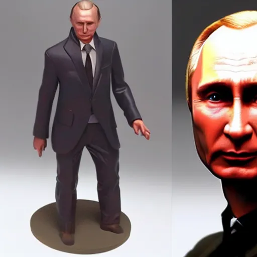 Image similar to model of person looking like vladimir putin in marvel universe, photorelistic, cool view