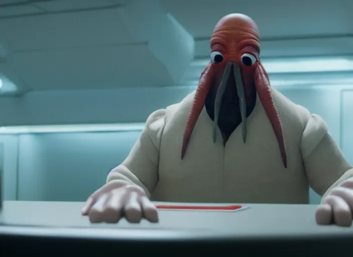 Image similar to film still of zoidberg in the new scifi movie, 4 k