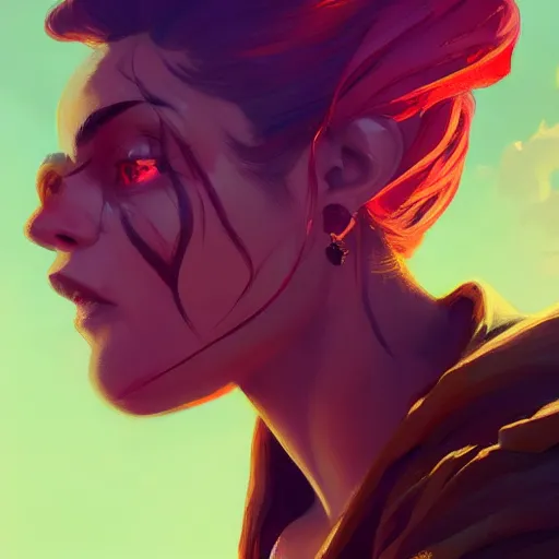 Image similar to profile portrait, maya ali mage, gloomhaven, dynamic lighting, gaudy colors, octane render aesthetic, matte painting concept art, official fanart behance hd artstation by jesper ejsing, by rhads and makoto shinkai and lois van baarle and ilya kuvshinov and rossdraws