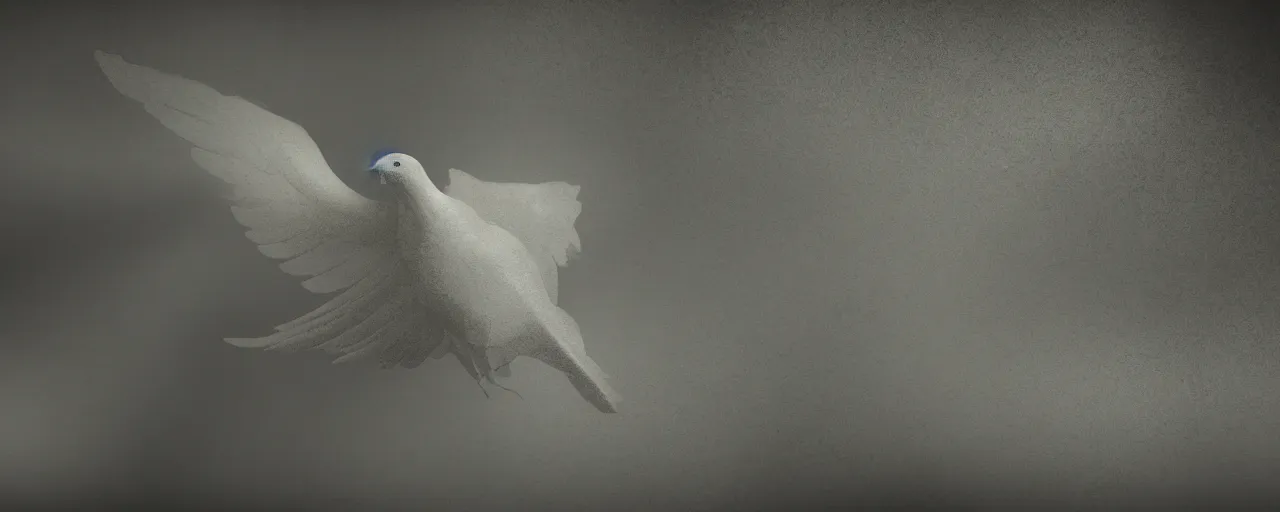 Image similar to dove, atmospheric, mist, epic, photorealistic, realistic, rule of thirds, extremely detailed, 4 k, 8 k, unreal engine 5 render, rim lighting, rtx, ray traced lighting, shot on 3 5 mm, film grain