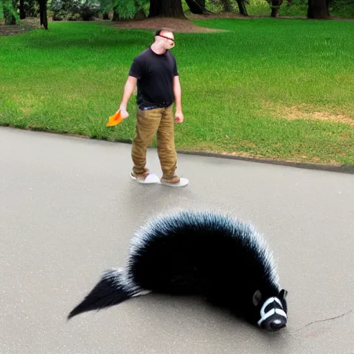 Prompt: a giant skunk