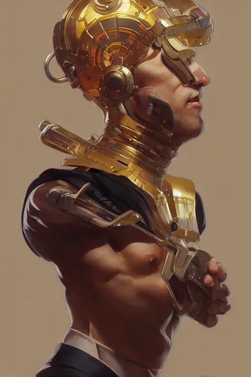 Prompt: canon man performer, realistic painting, symmetrical, highly detailed, digital painting, artstation, concept art, smooth, sharp focus, illustration, cinematic lighting, art by artgerm and greg rutkowski and alphonse mucha