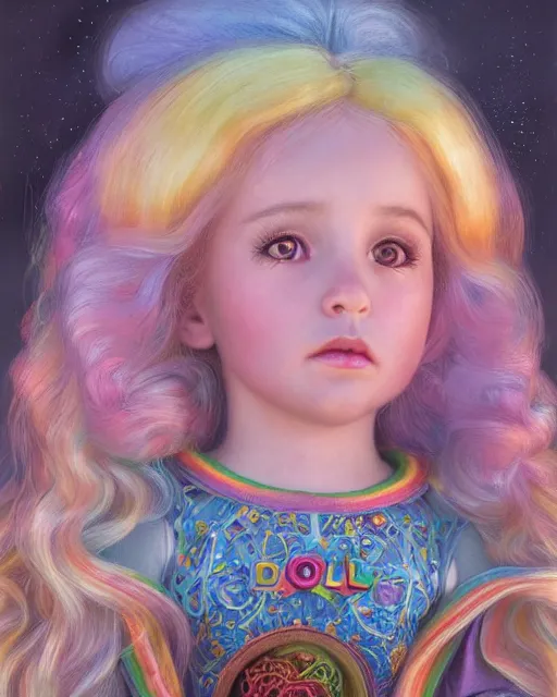 Prompt: doll rainbow brite portrait | highly detailed | very intricate | symmetrical | whimsical and magical | soft cinematic lighting | award - winning | closeup portrait | painted by donato giancola and mandy jurgens and charlie bowater | pastel color palette | featured on artstation