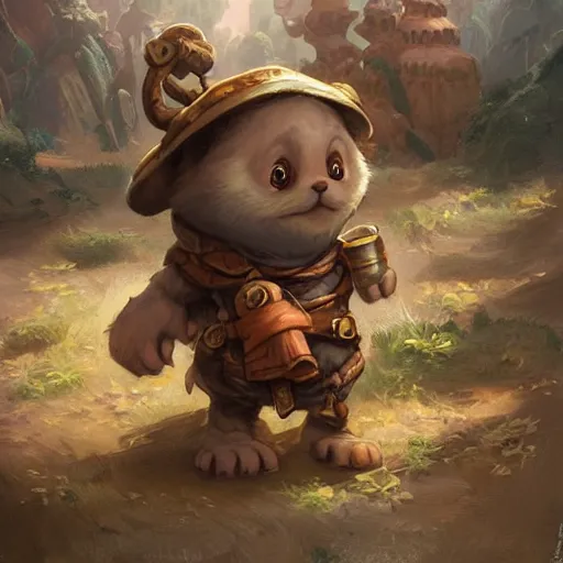 Prompt: The cutest little adventurer, concept art by Justin Gerard, trending on artstation,