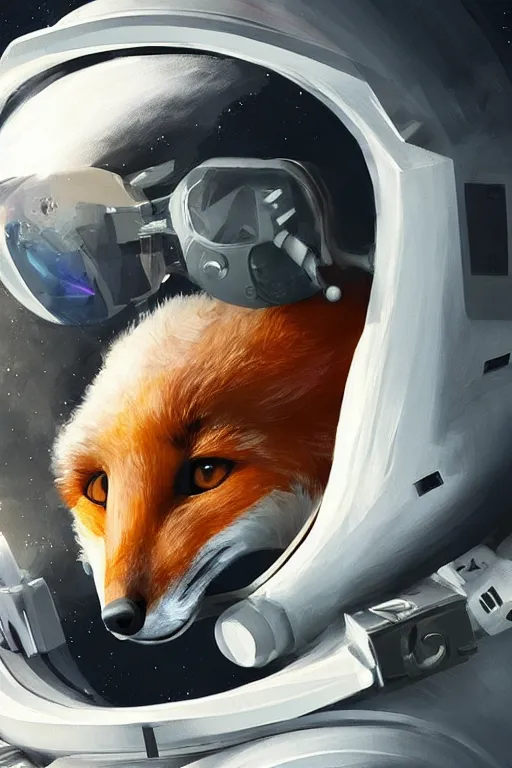 Image similar to A Fox Astronaut, digital painting, artstation, award winning, concept art, sharp focus, cinematic lighting, illustration, cgsociety