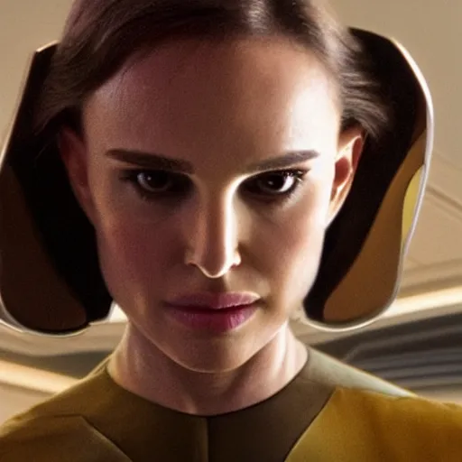 Prompt: Natalie Portman in Star Trek, (EOS 5DS R, ISO100, f/8, 1/125, 84mm, postprocessed, crisp face, facial features)