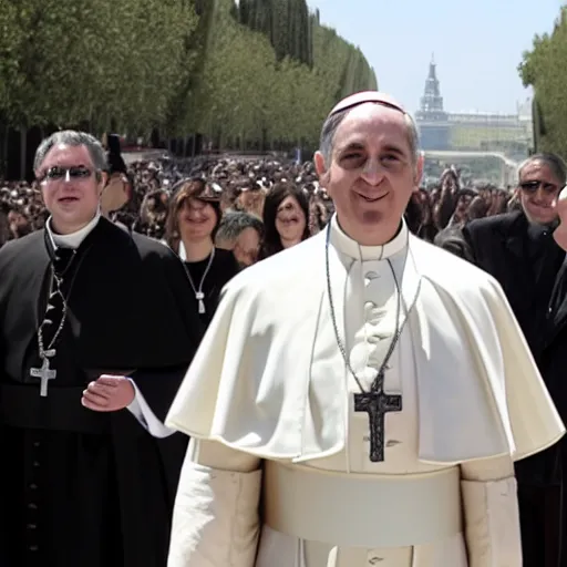 Image similar to A new pope is elected and he looks like Ana de Armas