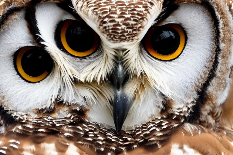 Image similar to owls looking directly into the focal point of the camera