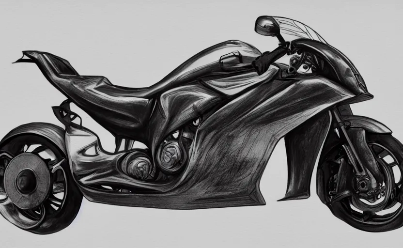 PUSHING MOTORCYCLE WITH THE FRONT WHEEL - SPEED DRAWING #RENATOGARCIA 