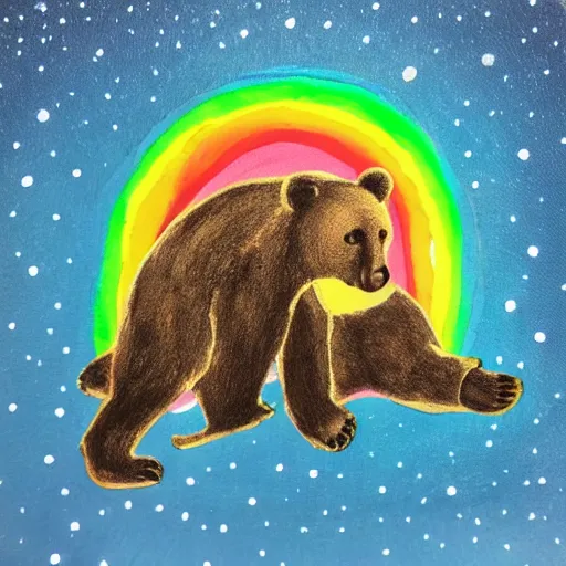 Image similar to rainbow cosmic bear