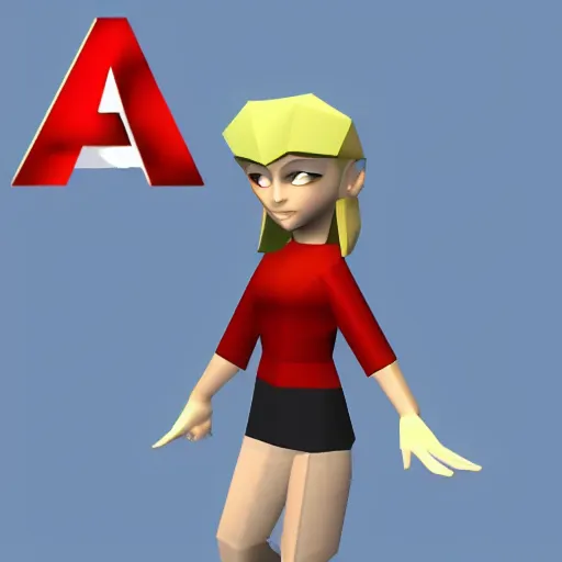 Image similar to low - poly sabrina spellman in a nintendo 6 4 game