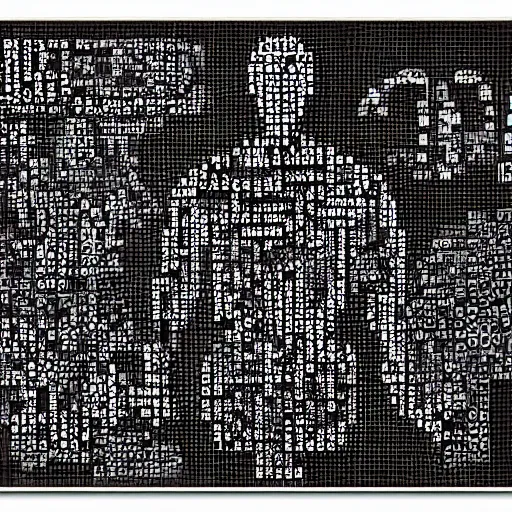Image similar to ascii art created with oil paint