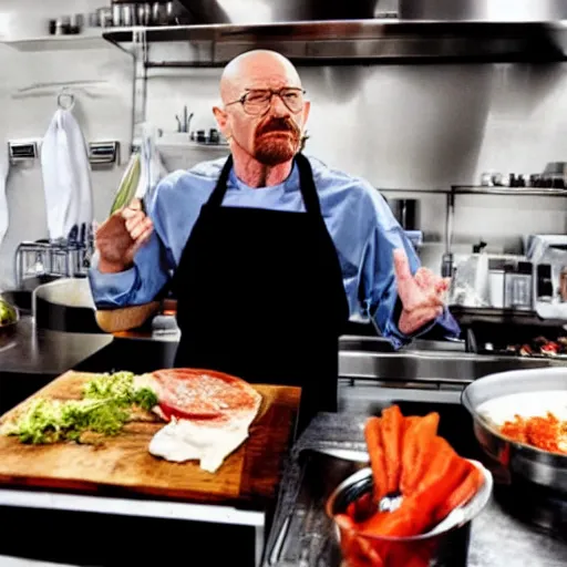 Image similar to Walter White as Chef Gordon Ramsey,