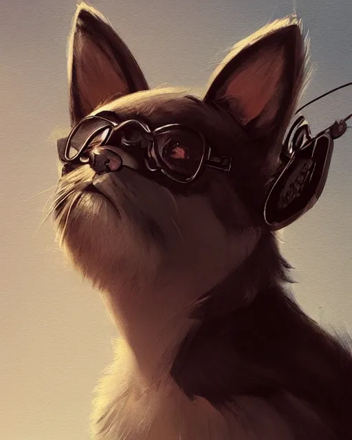 Prompt: character design portrait of a happy anthropomorphic furry dog danny trejo with cat ears, slight smile, looking up, viewed from below, sharp detailed painting, concept art, by wlop, ilya kuvshinov, artgerm, krenz cushart, rutkowski, trending on pixiv