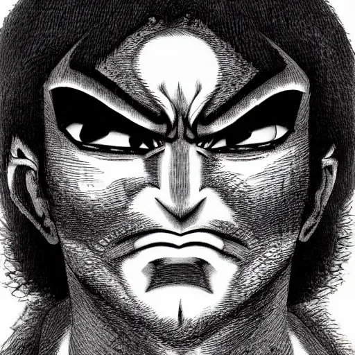 Image similar to the face of god, by kentaro miura