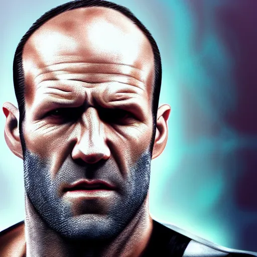 Image similar to jason statham, zoom, james jean, artstation 8 k