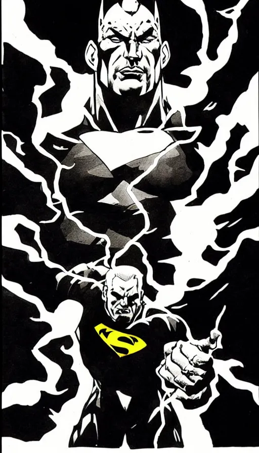 Image similar to ink illustration detailed portrait of DC black adam, heavy ink, artwork by mike mignola