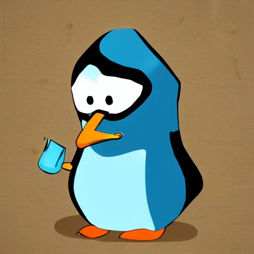 Prompt: Pixar style penguin smoking a cigar