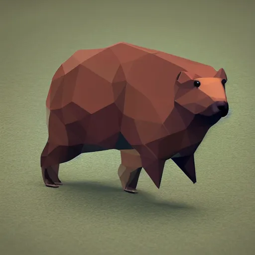 Prompt: low polygon capybara