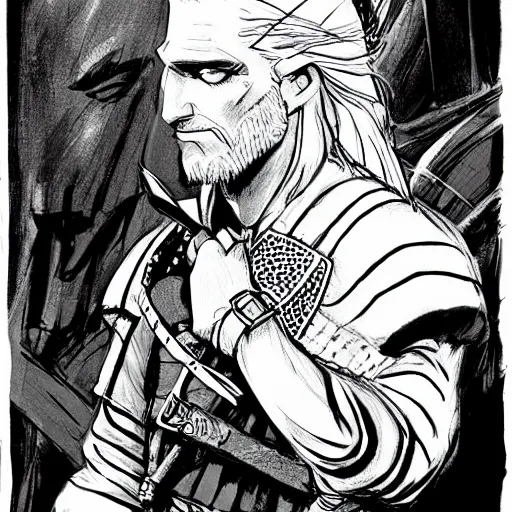 Image similar to geralt of rivia by glen keane