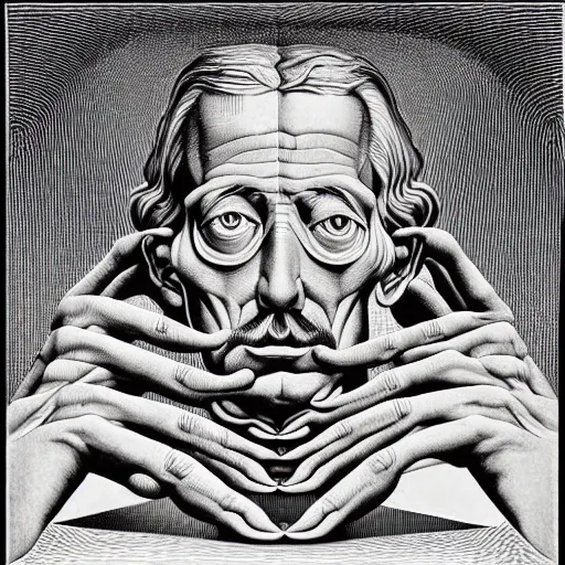 Image similar to graphic conceptual post - mortem monumental portrait made by escher and william blake and salvador dali, highly conceptual art, intricate detailed painting, illustration sharp detail, vector sharp graphic, manga 1 9 9 0