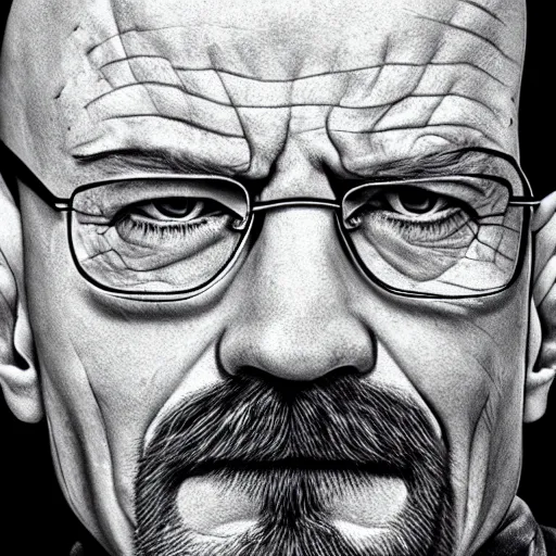 Image similar to Walter White with a large scar across his right eye, hyper realistic, shot on iPhone, 1080p, 4k resolution,