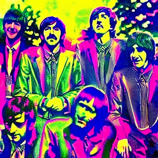 Prompt: “ extremely psychedelic picture ofbthe Beatles”