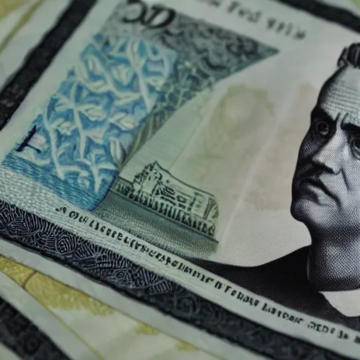 Prompt: jordan peterson on a five - pound note