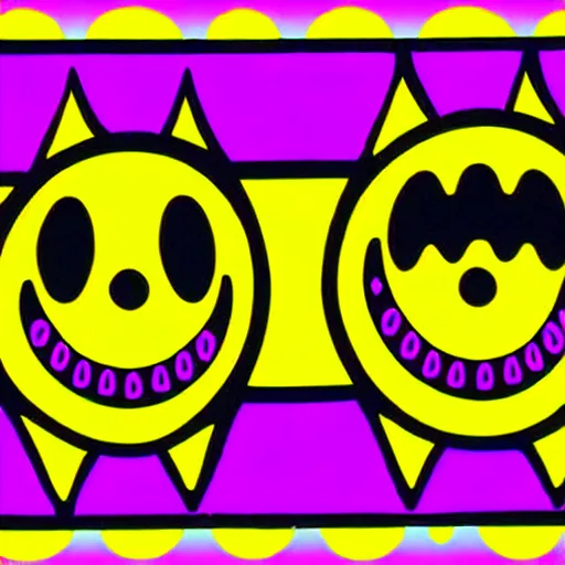 Image similar to acid house music rave graphics psychedelic illustration smiley ecstasy dnb jungle pill graffiti detailed