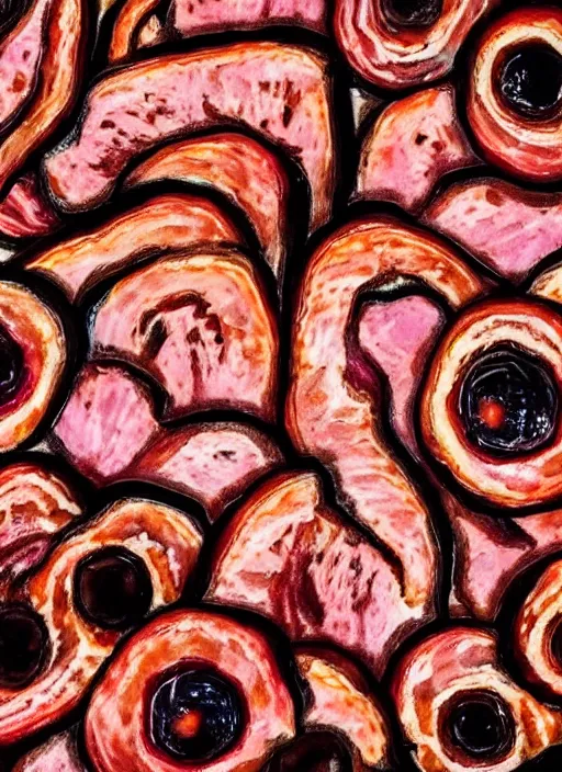 Image similar to portrait of a stunningly beautiful eye, multiplied, 🥓