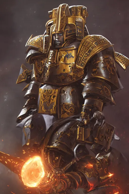 Image similar to armor portrait heros warhammer 4 0 k horus heresy fanart - the primarchs emperor by johannes helgeson animated with vfx concept artist & illustrator global illumination ray tracing hdr fanart arstation zbrush central hardmesh 8 k octane renderer comics stylized