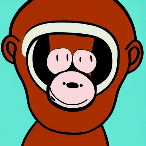 Image similar to a cartoon monkey in the style of adventure time