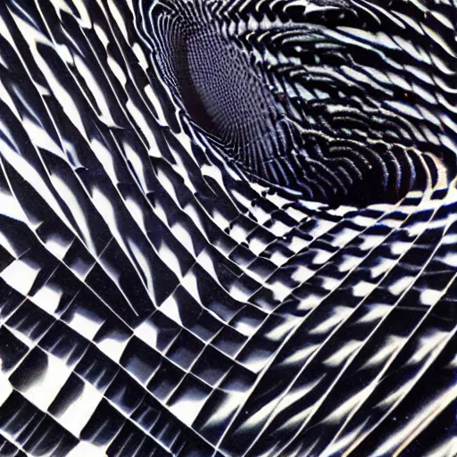 Prompt: Liminal space in outer space, simple OP art