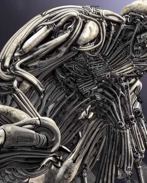 Image similar to gta 5 by hr giger, biomechanical, 4 k, hyper detailed