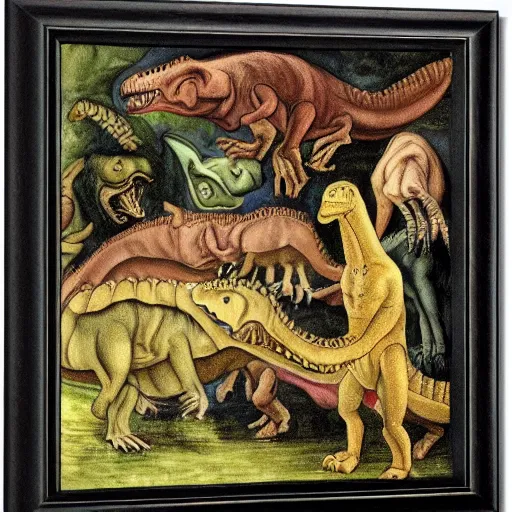 Image similar to dinosaurs by Dante Gabriel Rossetti