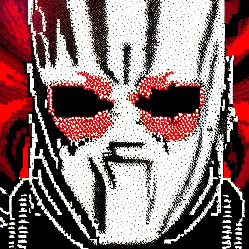 Image similar to pixel art of slipknot