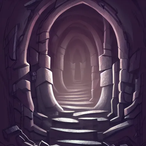 Prompt: dark cavern labyrinth, style of trending on artstation