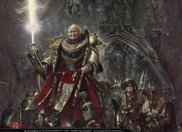 Image similar to john paul ii in warhammer 4 0, 0 0 0, cinematic scene