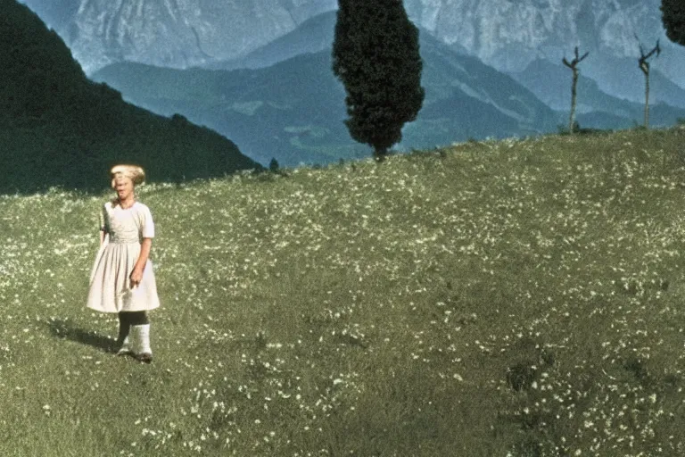 Image similar to still image from the sound of music by david lynch, ultra detailed, finely detailed